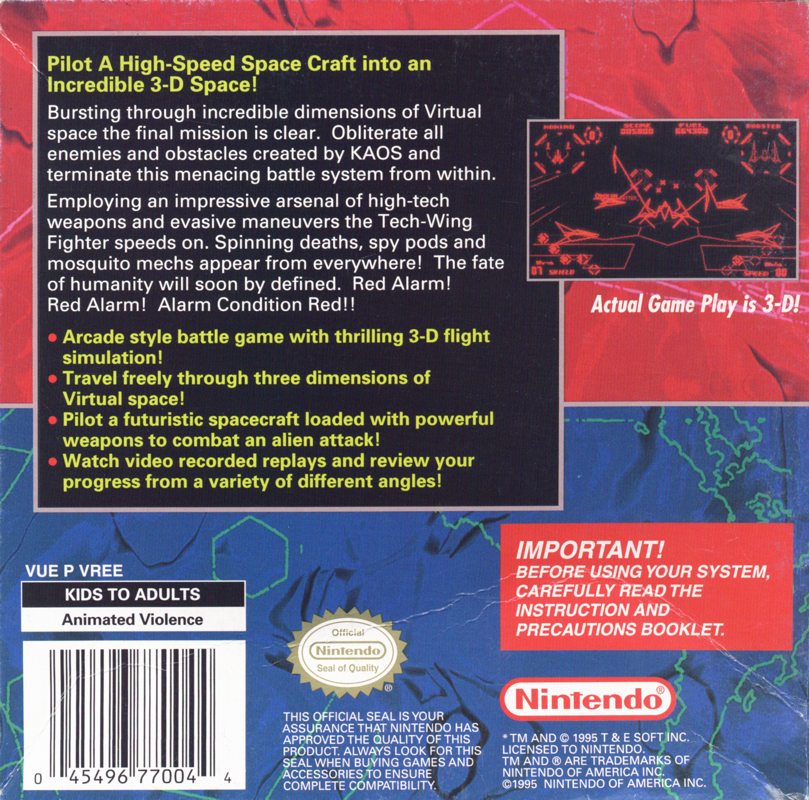 Red Alarm box art for Virtual Boy